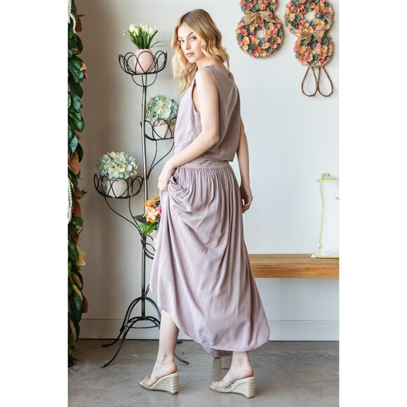 Oli & Hali Washed Square Neck Crop Tank And Skirt Set NEW Size Small - Picture 3 of 7